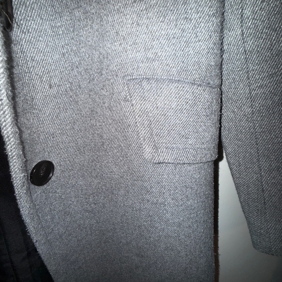Zara Grey Tailored Wool-Blend Single-Breasted Coat - Picture 4 of 8